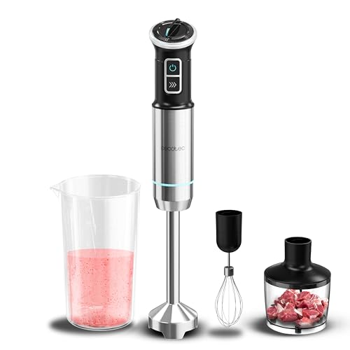 Experience the Cecotec Immersion Blender with 1100W power, titanium blades, and turbo function. Perfect for smoothies, soups, and sauces. Shop now! Keywords: immersion blender, 1100W, titanium blades, turbo function