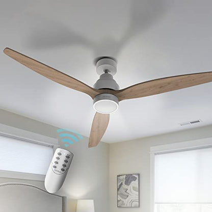 Cecotec - EnergySilence Aero 5300 Ceiling Fan with Light, 52" Diameter, Remote Control, DC Motor