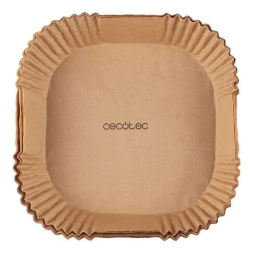 Shop Cecotec's Oil-Free Air Fryer Paper Pack, 150 pieces made from safe materials. Ideal for easy cleaning and versatile cooking. Perfect for air fryers and more!