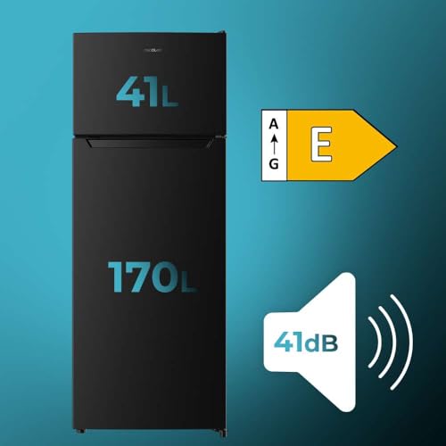 Cecotec - 2 Door Combined Refrigerator Bolero 211L, Automatic Defrost, Fast Freezing, Reversible Door