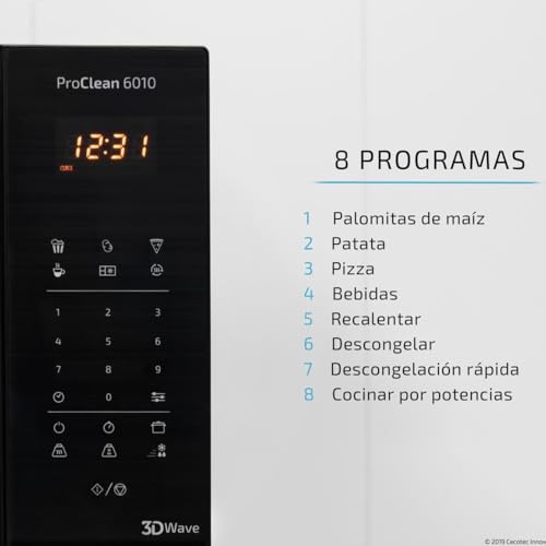 Cecotec ProClean 6010 Digital Microwave - Elegant Design With 3DWave Technology