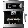 Cecotec Espresso and Cappuccino Coffee Machine in black with double spout and adjustable steamer
