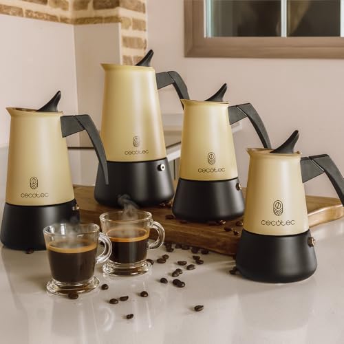 Cecotec Italian Coffee Maker Piccolina 900 Beige - 9 Cups, Elegant Design