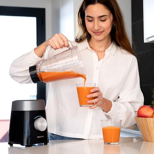 Cecotec - 1300W Electric Tabletop Mixer, 2 Speed, 4 Blades, Black Titanium