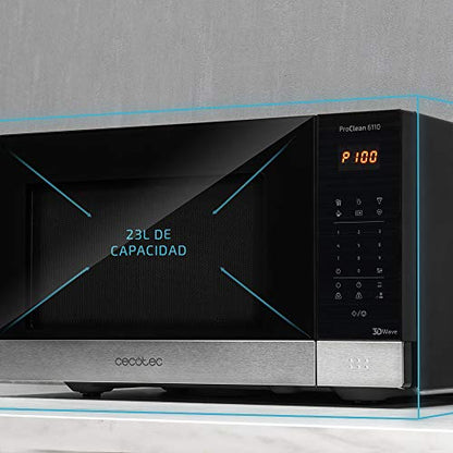 Cecotec - ProClean 6110 Microwave 800 W, 23 L, Grill, Ready2Clean Coating