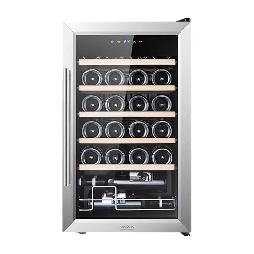 Cecotec Bolero GrandSommelier 2450 Wine Cellar with stainless steel door and wooden shelves
