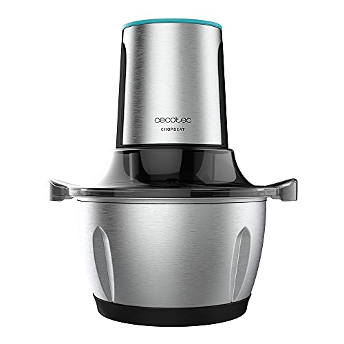 Cecotec ChopBeat 1500 Electric Meat Grinder in black with stainless steel bowl and titanium blades