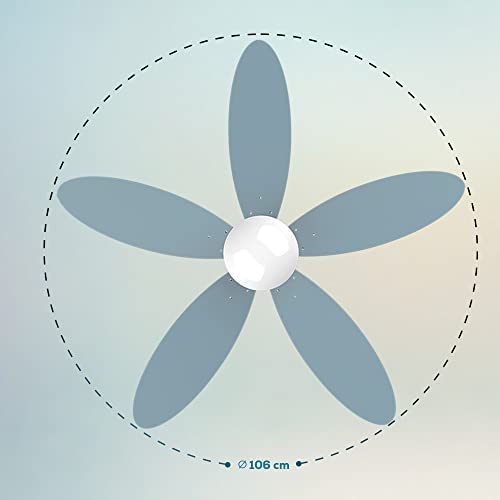 Cecotec - Ceiling Fan with 40W DC Motor, 5 Reversible Blades, LED Light, Remote Control