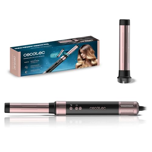 Cecotec Airglam Hair Dryer in black with two cylindrical heads for styling