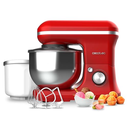 Cecotec Cecomixer Merengue Mixer in Ice Cream Red with stainless steel bowl