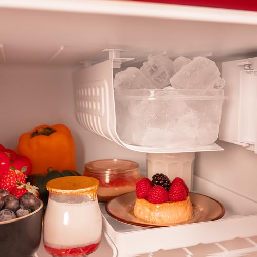 Cecotec - Retro Mini Fridge 45L, Energy Class E, Ice Tray, Chrome Handle