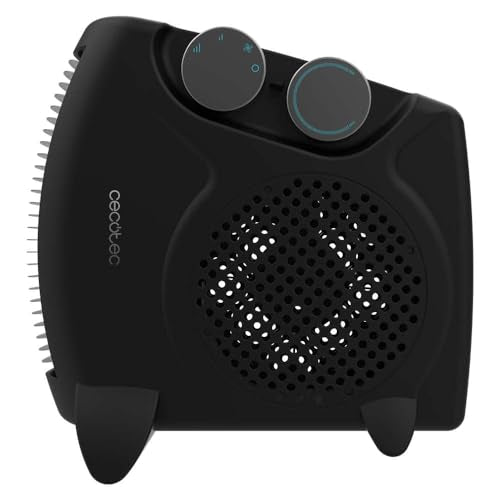 Cecotec - ReadyWarm 2000 Max Dual Black Heater, 2000W, 3 Modes, Lightweight, Adjustable Thermostat