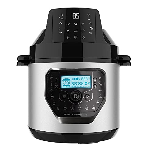 Cecotec 6L Programmable Pot with Air Fryer, stainless steel finish, multifunctional design