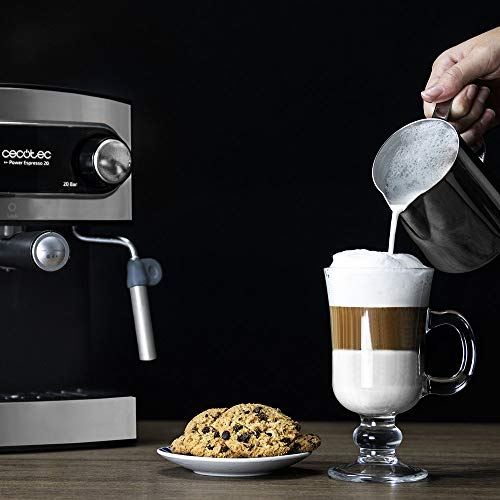 Cecotec - Manual Espresso Coffee Maker 850W, 20 Bars Pressure, 1.6L Reservoir, Double Output