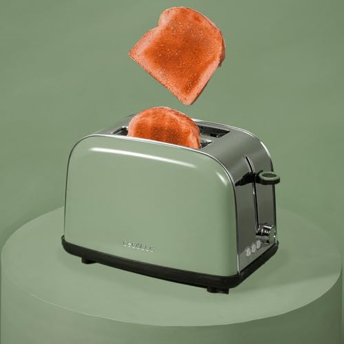 Cecotec Vertical Toaster Toastin' Time 850 Green - 850W Power, Perfect for Thick Bread