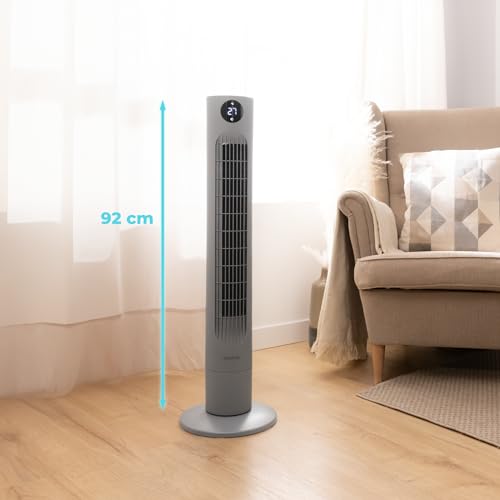 Cecotec - EnergySilence 800 Skyline Smart Pedestal Fan, 60W, Remote Control, 3 Speeds, 12-Hour Timer