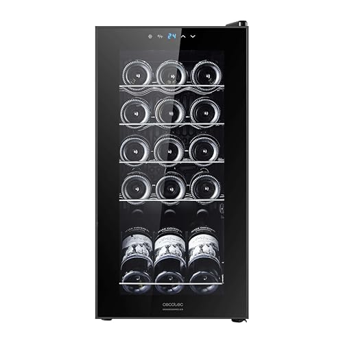 Cecotec - 15-Bottle Compressor Wine Cooler, Quiet Operation, Touch Control, Adjustable Temp 5-18°C