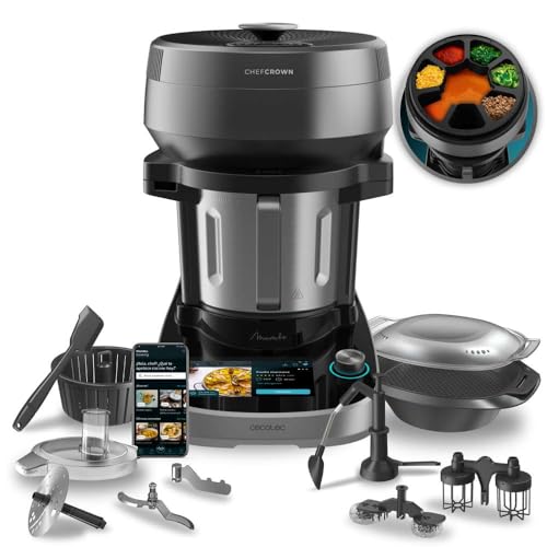 Cecotec Mambo CooKing Unique Food Processor in black with touchscreen and stainless steel jug