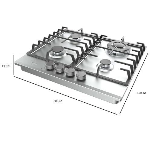 Cecotec Bolero Squad G 4200F Stainless Steel Hob With 4 Burners and Safety Valve