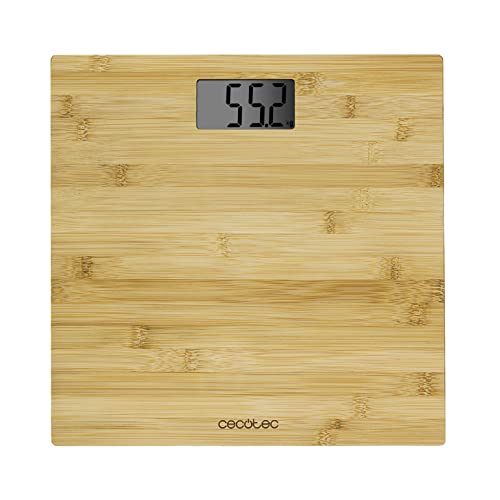 Discover Cecotec Precision 9300 Digital Bathroom Scales with eco-friendly bamboo platform, LCD display, and 180 kg capacity. Perfect for healthy living! Keywords: digital bathroom scales, eco-friendly, bamboo platform