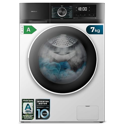 Cecotec 7kg Front Load Washer in white with modern design and control panel