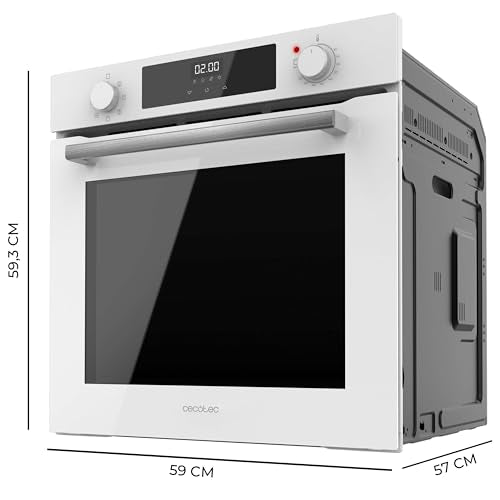 Cecotec - Bolero Hexa M226000 Glass White A, 2800W, 72L, 7 Functions, Grill Mode