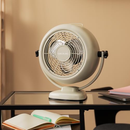 Cecotec - EnergySilence 800 RetroDesk Fan, 20W, 25cm, 2 Speeds, Green