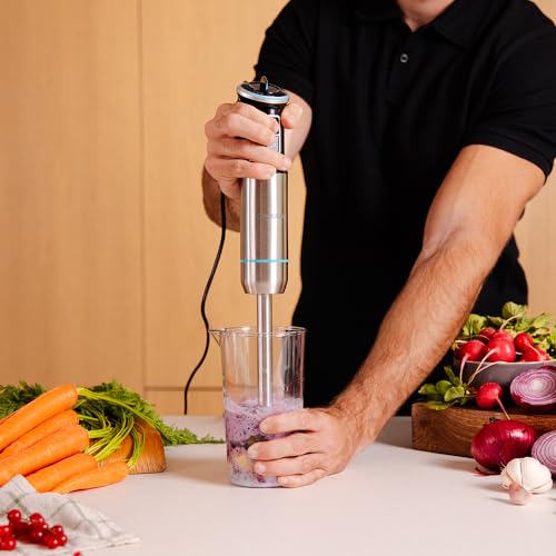 Cecotec - 1100W Immersion Blender with Titanium Blades, Turbo Function, XL Foot