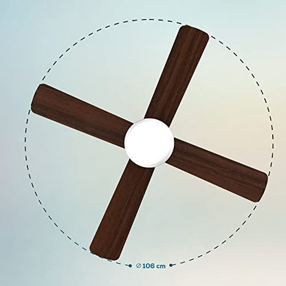 Cecotec - Ceiling Fan with 55W Power, 42" Diameter, LED Light & Remote Control
