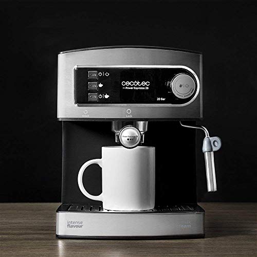 Cecotec - Manual Espresso Coffee Maker 850W, 20 Bars Pressure, 1.6L Reservoir, Double Output