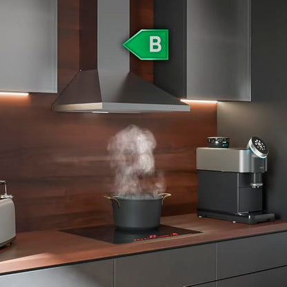 Cecotec - 90 cm Pyramid Extractor Hood, 65W Motor, 350 m3/h Suction, Stainless Steel