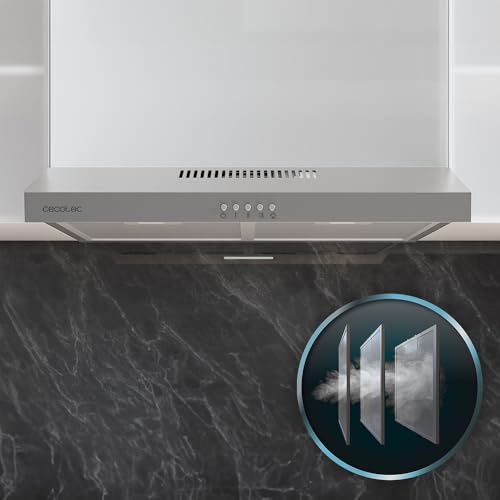 Cecotec 60 cm Wide Bolero Flux CM 602200 Stainless Steel Hood - High Suction Power