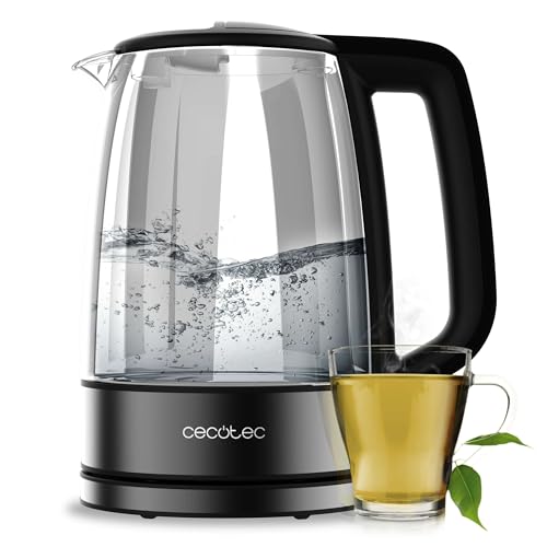 Cecotec ThermoSense 340 Electric Kettle in dark stainless steel with a borosilicate glass body