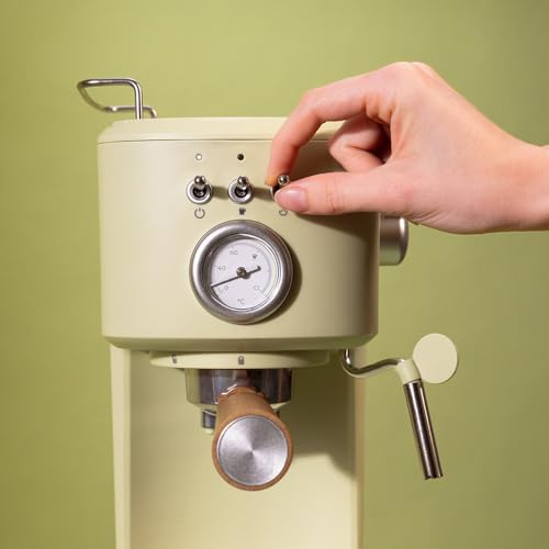 Cecotec Espresso Machine Compact Power 20 Retro Green - 1100W Fast Heating