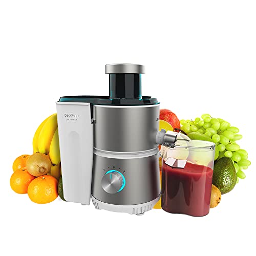 Cecotec Juice&Fresh 400 Titan Juicer in white with stainless steel finish