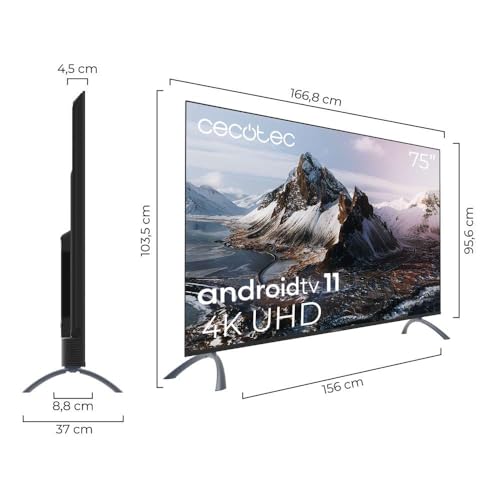 Cecotec LED TV 75 Inch Smart TV A3 Series With 4K UHD Resolution