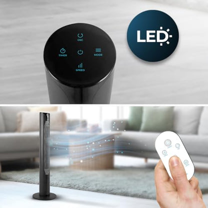 Cecotec - EnergySilence 8150 Skyline Pedestal Fan, 106 cm, Remote Control, 3 Speeds, 80º Oscillation