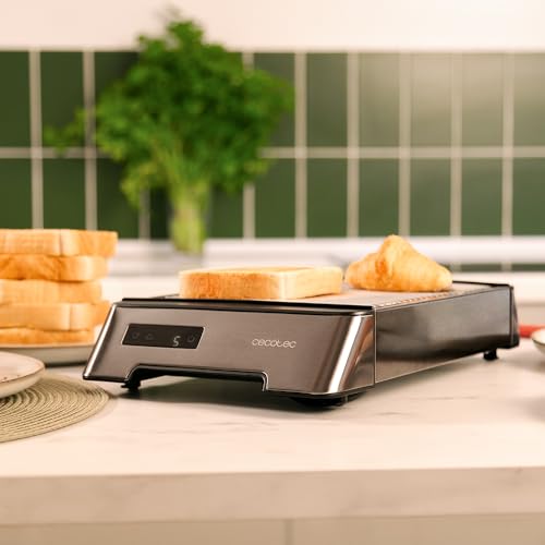 Cecotec Horizontal Toaster - Flat Toaster With 3 Touch Resistors for Perfectly Crispy Toasts