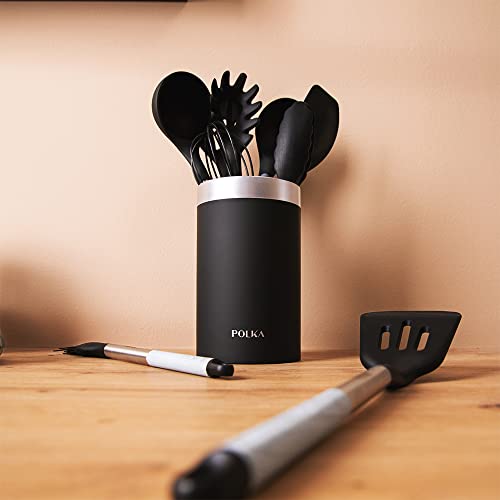 Cecotec Polka Exclusive 9-Piece Kitchen Utensils Set in Black with Soft Touch Coating