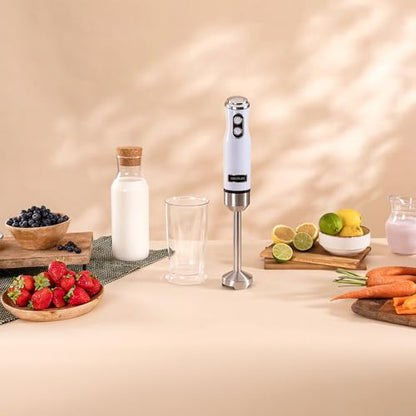 Cecotec - Retro Hand Blender 1200W, 4-Blade Titanium Coating, Adjustable Speed
