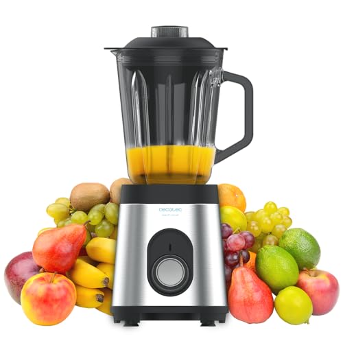 Cecotec Blender with black titanium coating, stainless steel case, and 1.5L glass jug