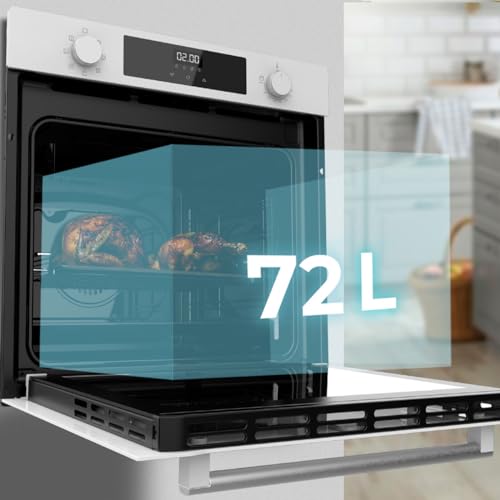 Cecotec - Bolero Hexa M226000 Glass White A, 2800W, 72L, 7 Functions, Grill Mode