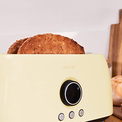 Cecotec ClassicToast Digital Toaster 15000 Yellow - Perfect for 4 Slices