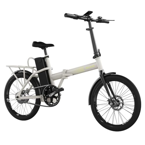 Cecotec Electric City Bike with 20-inch wheels, gray alloy steel frame, and front suspension