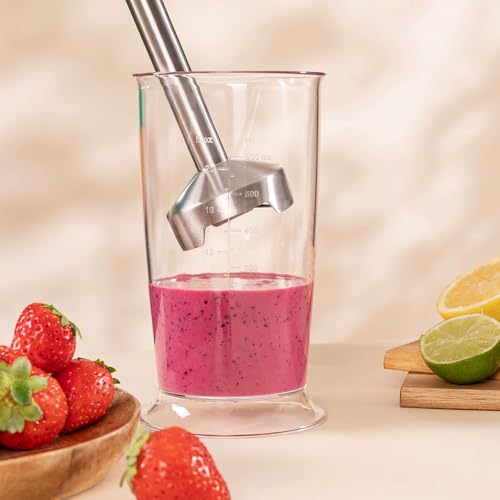 Cecotec - Retro Hand Blender 1200W with 4-Blade Titanium Coating
