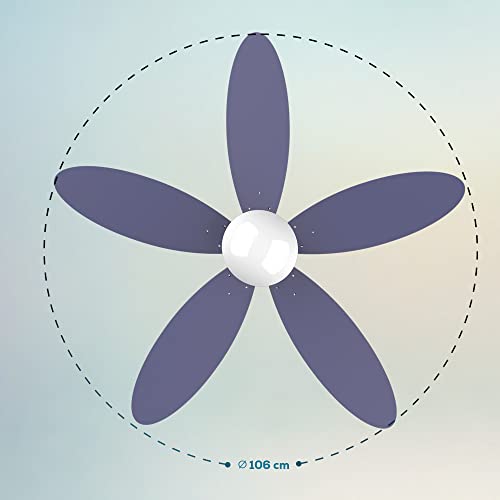 Cecotec - Energysilence Aero 4260 Ceiling Fan, 40W DC Motor, 5 Reversible Blades, LED Light, Remote Control