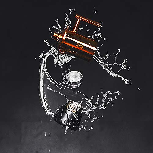 Cecotec - Moking 400 Stainless Steel Coffee Maker, Elegant Design, Dishwasher Safe, Suitable for All Heat Sources