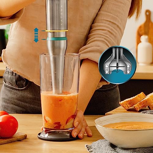 Cecotec - 1500W Hand Blender with 21 Speeds, Turbo, 4 Titanium Blades