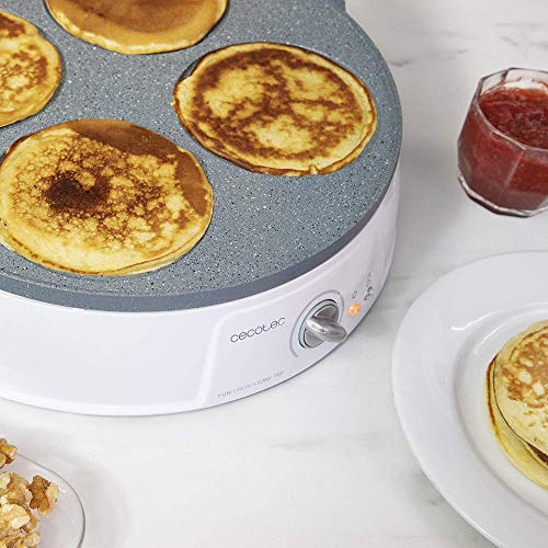 Cecotec - 1200W Crepe Maker with Non-Stick Rockstone Coating & Adjustable Thermostat