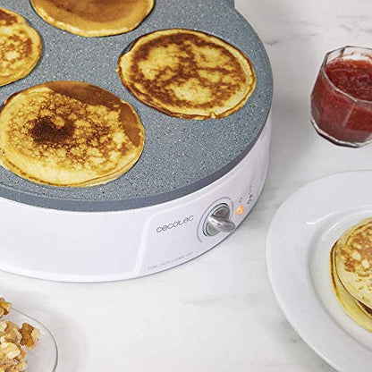 Cecotec - 1200W Crepe Maker with Non-Stick Rockstone Coating & Adjustable Thermostat